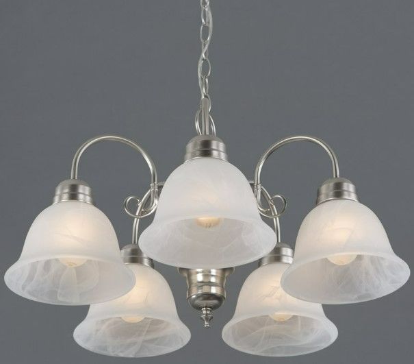 YHD Manzanita Satin Nickel/White 5-Light Chandelier-3