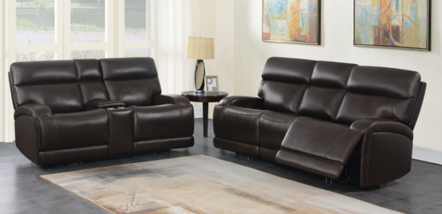 Coaster® Longport 2-Piece Dark Brown Upholstered Power Living Room Set -0