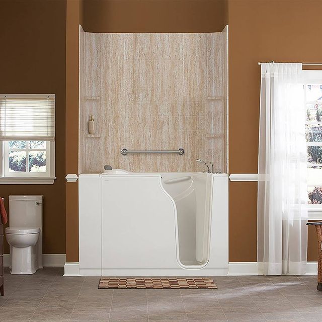 American Standard Premium Series White Alcove Walk-In Soaking Bathtub-3