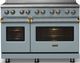 Viking® 5 Series 48" Novembery Sky Pro Style Induction Range with Brushed Brass Trim-4