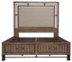 Michael Amini® Crossings Beige/Reclaimed Barn Eastern King Upholstered Panel Bed-2