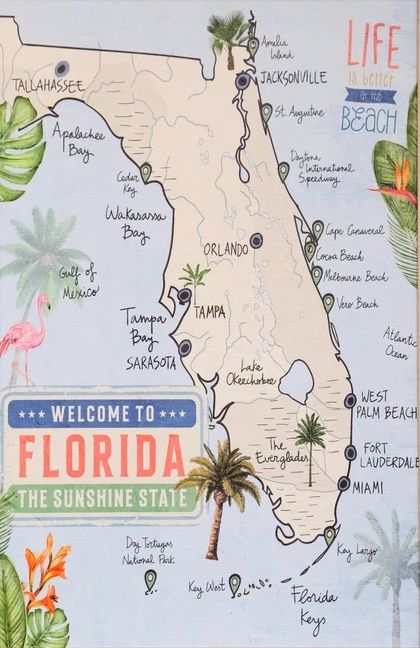 Stylecraft Florida Map Wall Art-1