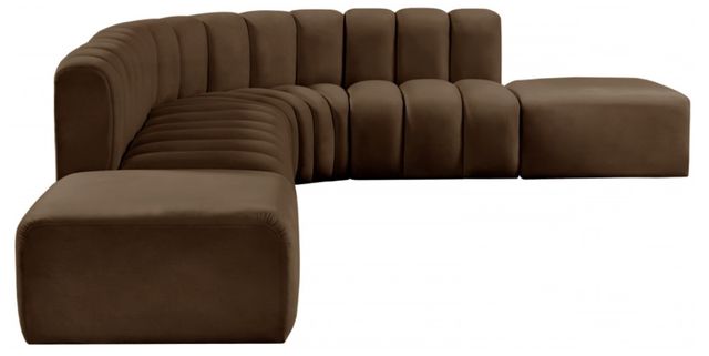 Meridian Furniture Arc 7-Piece Brown Velvet Sectional-2