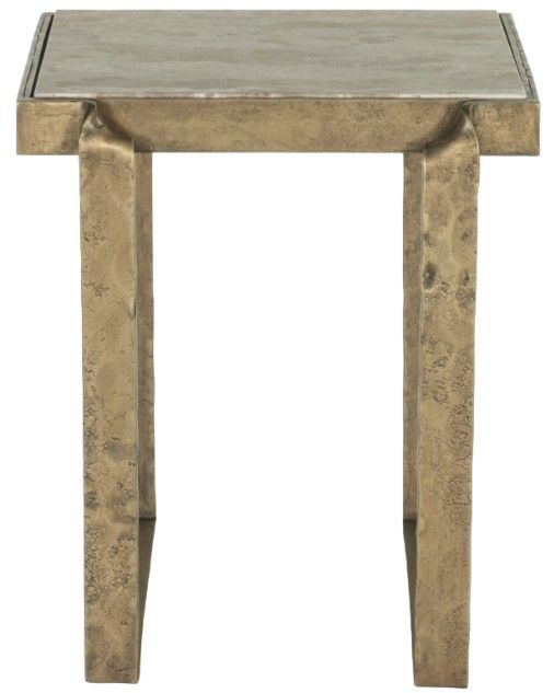 Home Trends & Design Argos Beige Side Table with Antique Brass Base-1