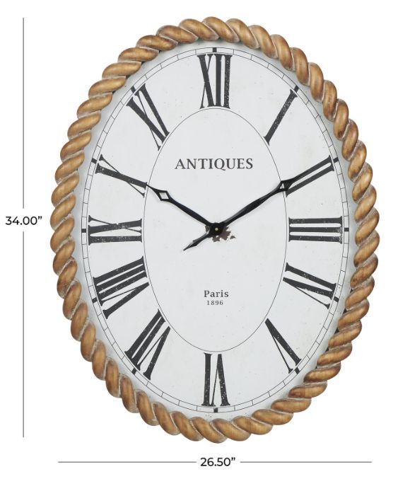 Deco Marche Brown Twisted Frame Wall Clock-3
