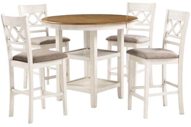 New Classic® Home Furnishings Cori 5-Piece Bisque/Brown Dining Set-0