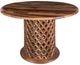 A & B Home 40" Brown Round Dining Table with Carved Jali Based-0