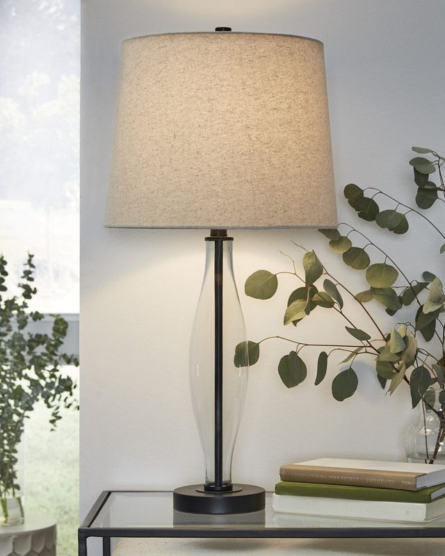 Signature Design by Ashley® Travisburg Clear/Black Table Lamp-4