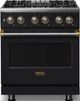 Viking® 5 Series 30" Onyx Pro Style Dual Fuel (NG) Range with Brushed Brass Trim-0
