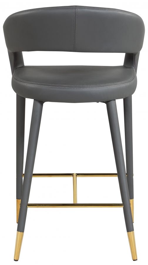 Meridian Furniture Destiny Grey Faux Leather Stool-1