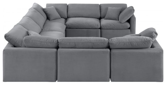 Meridian Furniture Indulge 8-Piece Gray Velvet Sectional -2