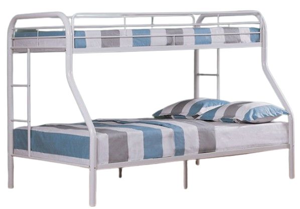 Furniture of America® Finnerty White Metal Twin/Full Bunk Bed-0