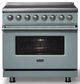 Viking® 5 Series 36" Novembery Sky Pro Style Induction Range with Polished Chrome Trim-3