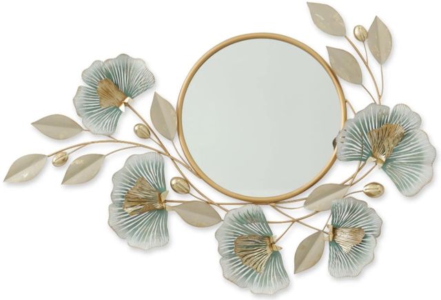 Classy Art Chrome/Gold/Gray/Green Wall Mirror-0