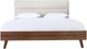 Mazin Furniture Fletcher Beige/Faux Walnut Queen Upholstered Platform Bed-1