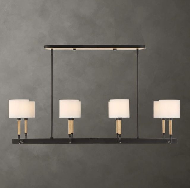 Uttermost® Franconia Matte Black/Natural/White 8-Light Pendant-1