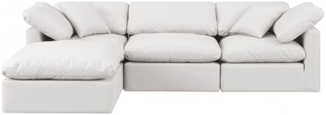 Meridian Furniture Indulge 4-Piece Cream Leather Modular Sectional-1