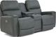 La-Z-Boy® Apollo Blue Grey Leather Power Reclining Loveseat with Console and Headrest-0