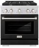 ZLINE Paramount 30" Stainless Steel Pro Style Dual Fuel Range with Black Matte Door-0
