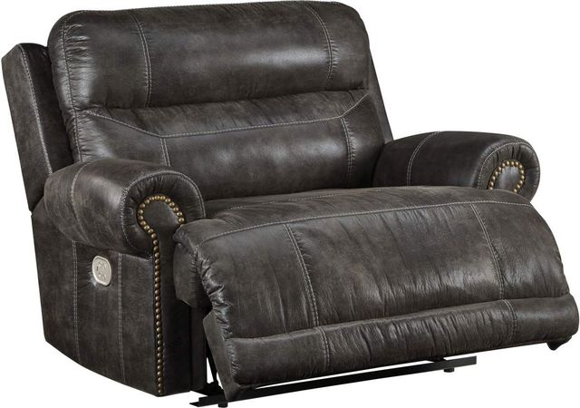 Signature Design by Ashley® Grearview Charcoal Wide Seat Power Recliner-2