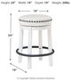 Signature Design by Ashley® Valebeck White Upholstered Swivel Bar Stool-4
