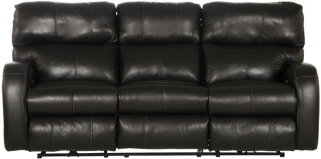 Catnapper® Angelo Black Leather Power Lay Flat Reclining Sofa with Power Adjustable Headrest-3