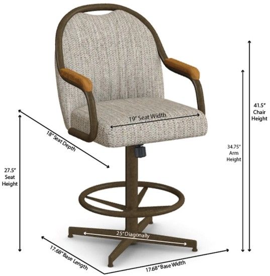 Chromcraft Customizable Medina Swivel Tilt Counter Height Dining Stool-2