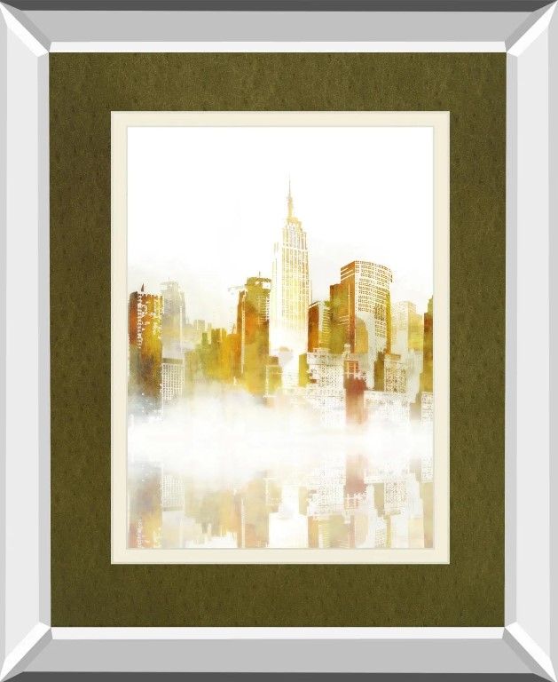 Classy Art New York Sketch By Ken Roko Mirror Framed Wall Art-1