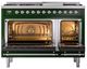 Ilve® Nostalgie II Noblesse 48'' Emerald Green Pro Style Dual Fuel Range with Chrome Trim-1
