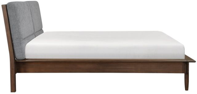 Homelegance® Astrid Gray/Walnut Queen Upholstered Panel Bed-3