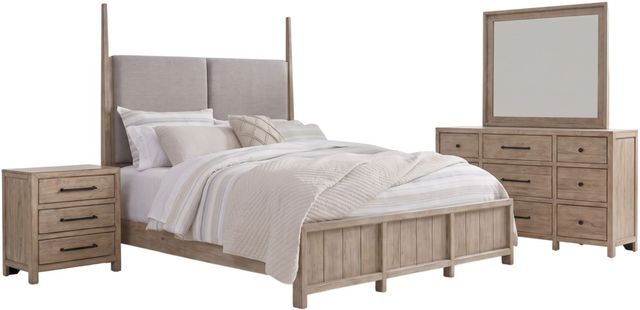 Liberty Furniture Proximity Place 4-Piece Barley/Barley Buff Queen Poster Bedroom Set-0