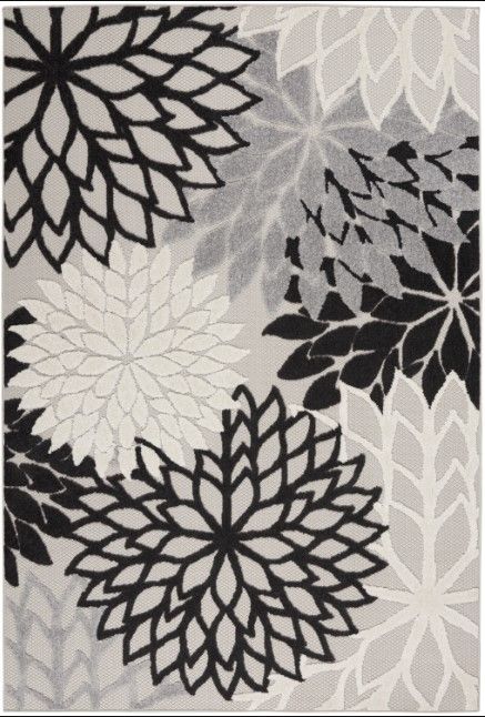 Nourison Home™ Aloha Black White 5'x8' Area Rug-0