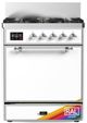 Ilve® Majestic III 30" Custom Pro Style Dual Fuel Natural Gas Range with Solid Door and Chrome Trim-0