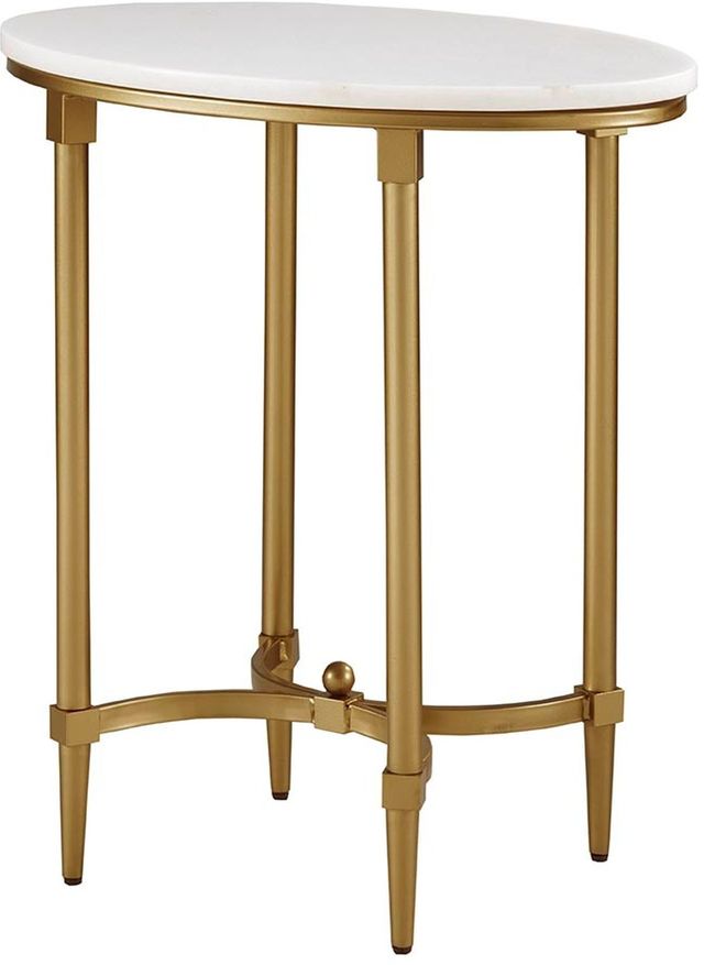 Olliix by Madison Park Signature White/Gold Bordeaux End Table-0