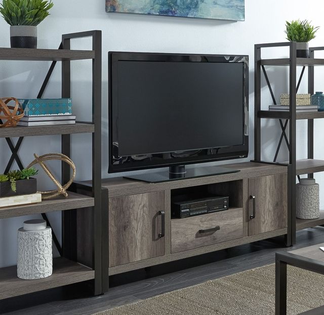 Liberty Furniture Tanners Creek Dark Pewter/Graystone Entertainment Center with Piers-0