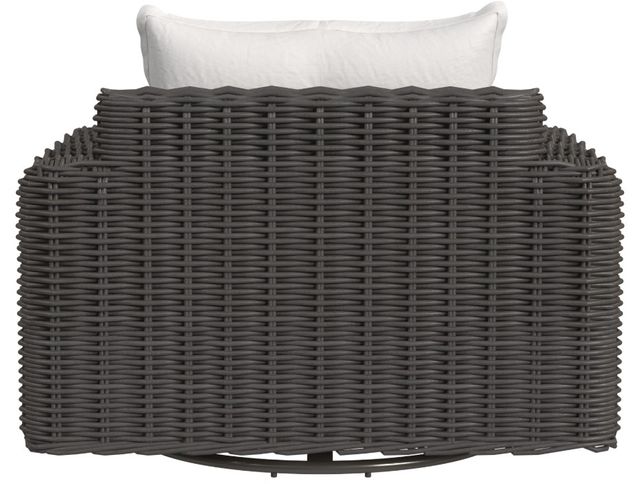 Sunset West Cabo Kahlua Resin Wicker Oversized Swivel Outdoor Club Chair with Soothe Pearl Cushion-3