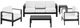 Linon Key Largo 5-Piece Black/White Aluminum/Fabric Upholstered Outdoor Conversation Set-1