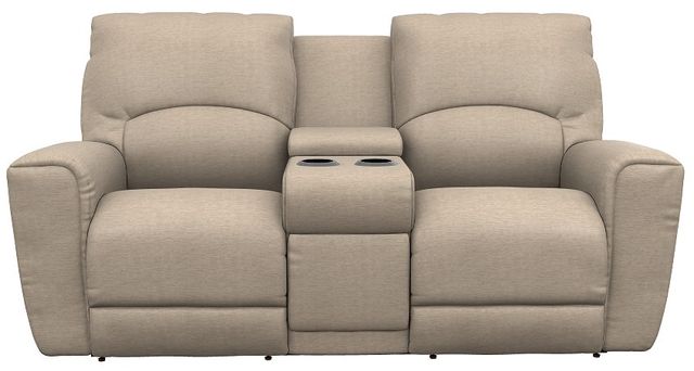 La-Z-Boy®  Cassian Sand Power Reclining Loveseat with Console, Headrest, and Lumbar-1
