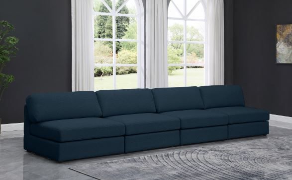 Meridian Furniture Beckham Navy Modular 152" Sofa-2