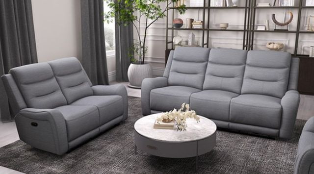 Furniture of America® Matthias Gray Manual Reclining Loveseat-1