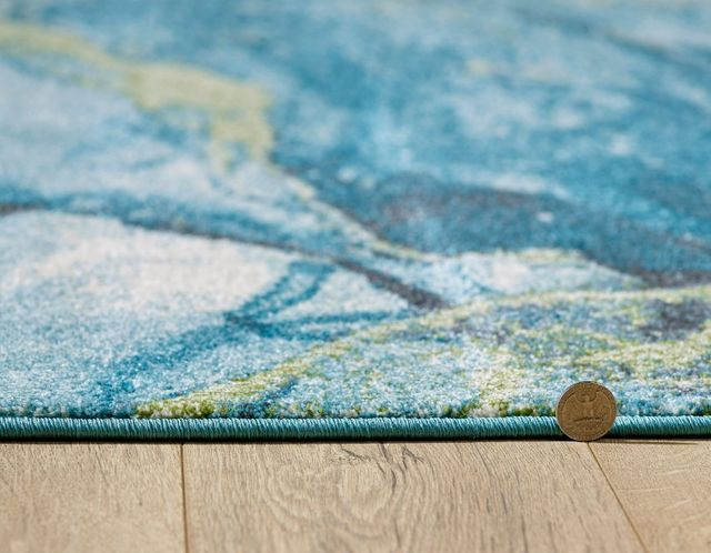 KAS Rugs Illusions Teal Stone 5'x8' Area Rug-3