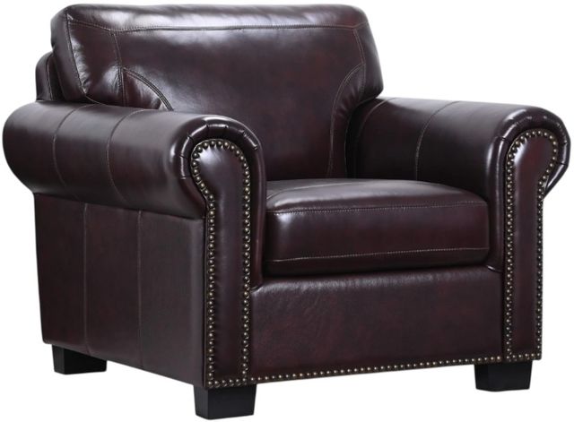 Porter International Designs Cassidy Burgundy Leather Accent Chair-0