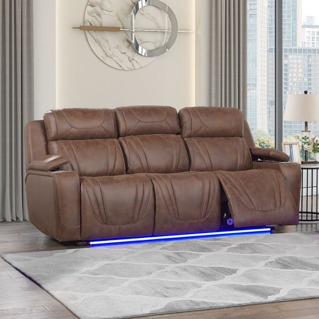 New Classic® Home Furnishings Carrow Brown Power Reclining Sofa-1
