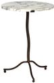 Four Hands Sophie Antiqued Rust End Table with Veined White Marble Top-4