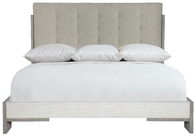 Bernhardt Foundations Gray/Light Shale/Linen King Panel Bed-1