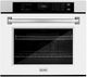 ZLINE Professional 30" Satin Stainless Steel Single Electric Wall Oven with White Matte Door-0