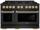 ZLINE 48" Black Stainless Steel Pro Style Dual Fuel Range with Champagne Bronze Accents-0