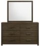 Elements International Hendricks 2-Piece Walnut Dresser and Mirror Set-0