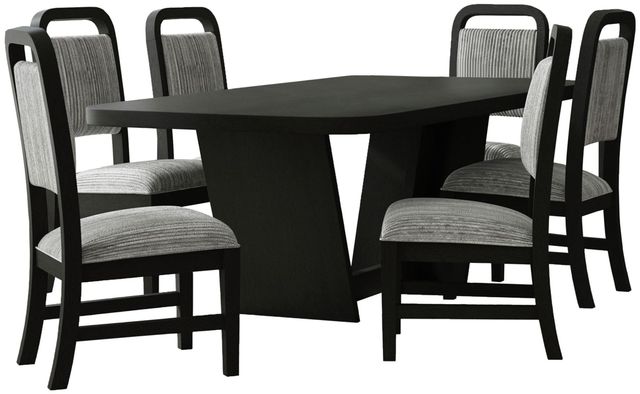 Elements International Ridgemont 7-Piece Black Grain/Gray Dining Set-0