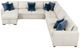 Homelegance® Isla 5-Piece Beige Sectional with Convertible and Reversible Chaise-2